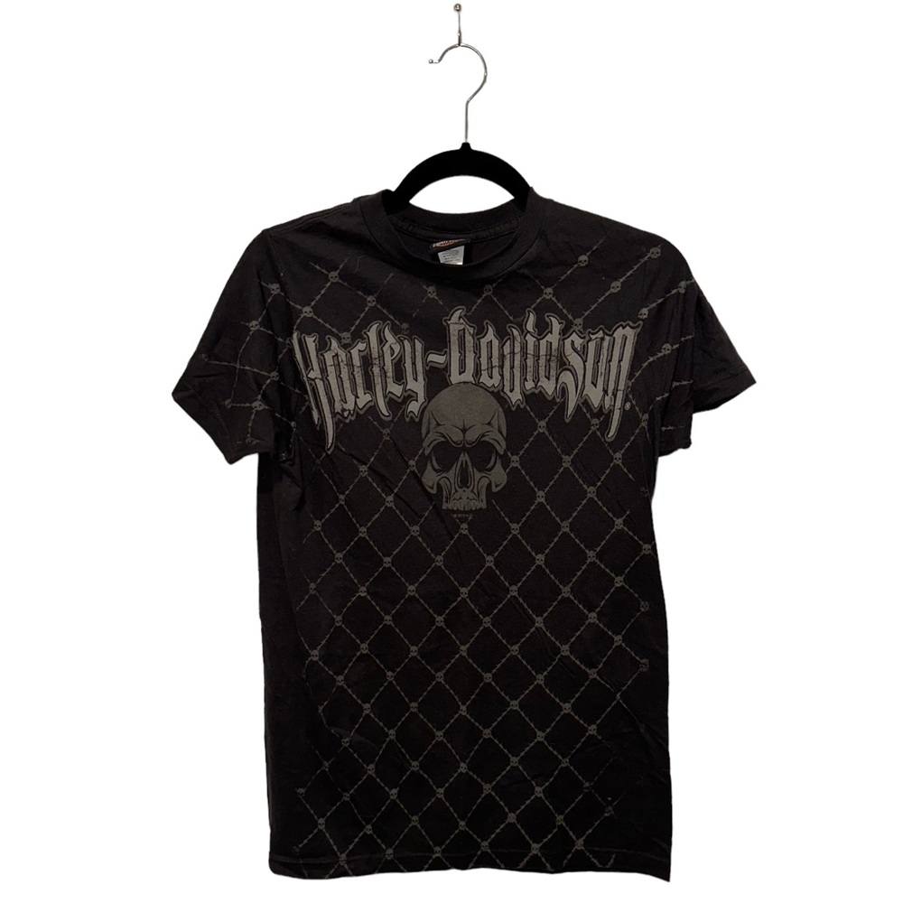 Harley-Davidson Blue Bayou Monroe, Louisiana Skull T-Shirt Black Size Small